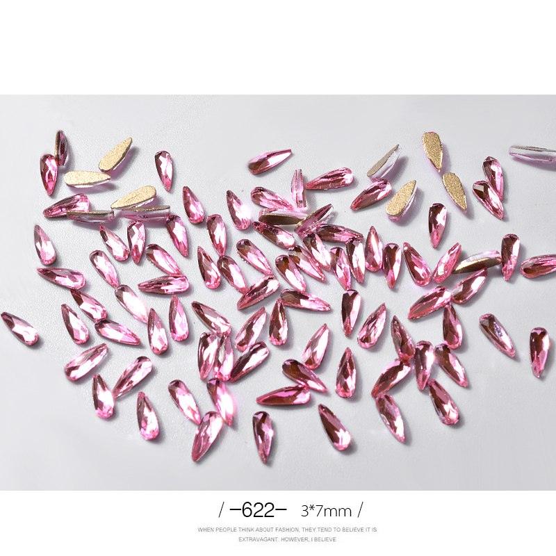 10Pcs 3D Nail Art Rhinestones Long Water Drop Shaped Glitter Nail Art Decorations Accessoires Nail Supplies - Amazitshop