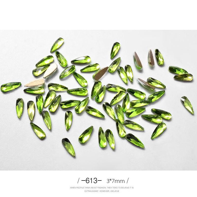 10Pcs 3D Nail Art Rhinestones Long Water Drop Shaped Glitter Nail Art Decorations Accessoires Nail Supplies - Amazitshop