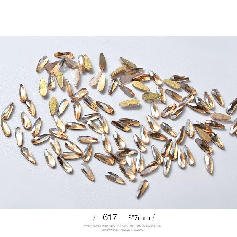 10Pcs 3D Nail Art Rhinestones Long Water Drop Shaped Glitter Nail Art Decorations Accessoires Nail Supplies - Amazitshop