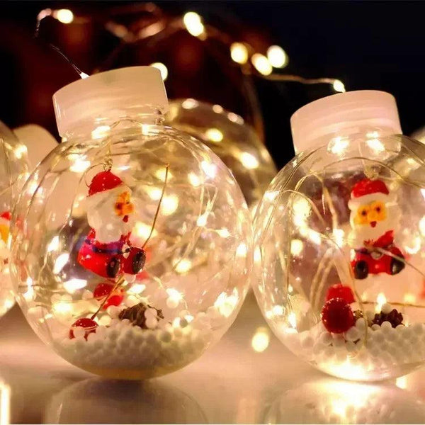 10PCS LED Christmas Curtain Lamp Fairy Snowman Wishing Ball Lamp String Christmas Window Decoration Christmas Light Room - Amazitshop