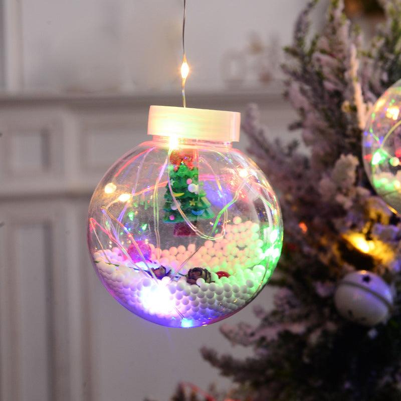 10PCS LED Christmas Curtain Lamp Fairy Snowman Wishing Ball Lamp String Christmas Window Decoration Christmas Light Room - Amazitshop