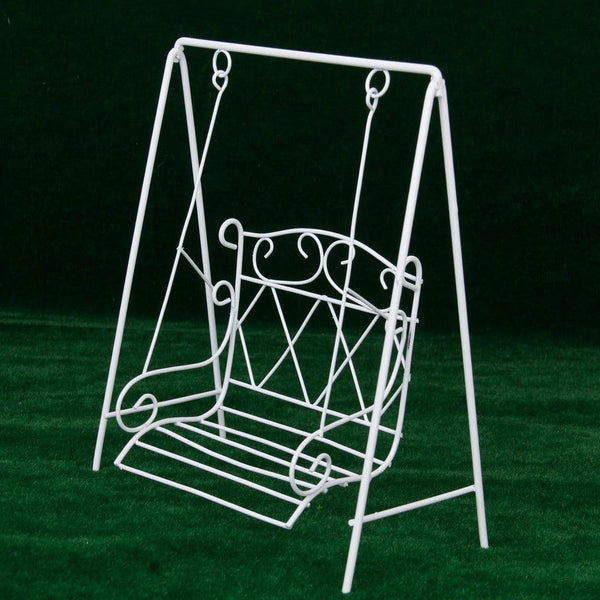 112 DIY Dollhouse Mini Outdoor Garden Scene Wrought Iron Swing - Amazitshop