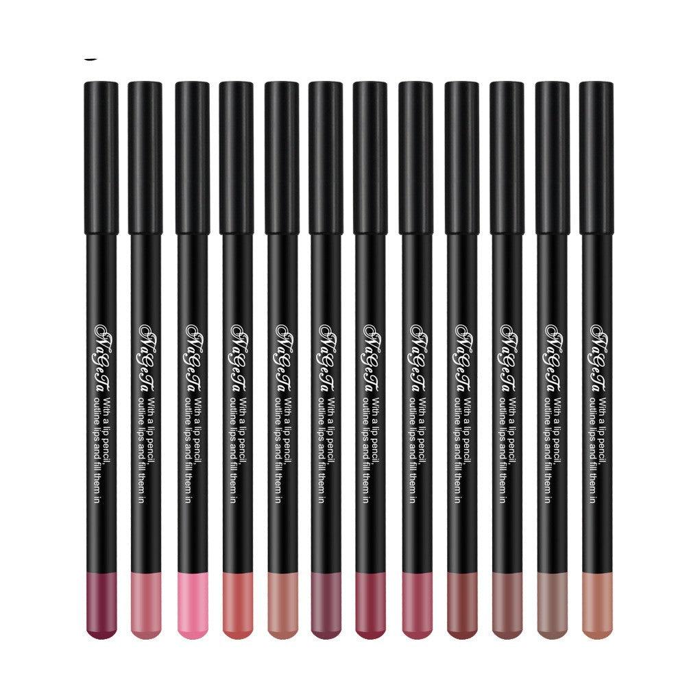 12 Colors Matte Lip Liner Single - Amazitshop