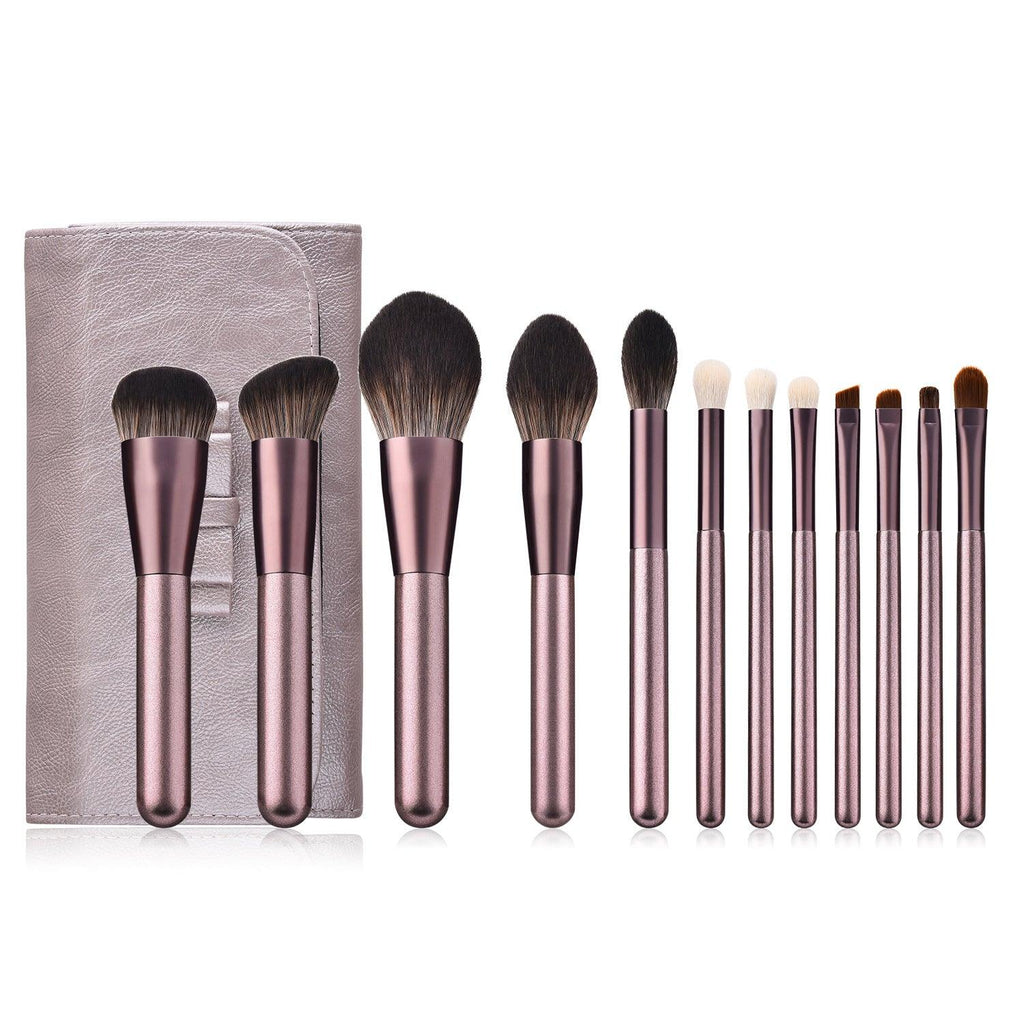 12 makeup brushes small grape beauty set - Amazitshop