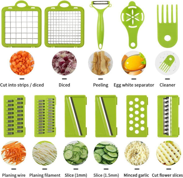 15 In 1 Food Vegetable Slicer Salad Fruit Peeler Cutter Dicer Chopper Kitchen - Amazitshop