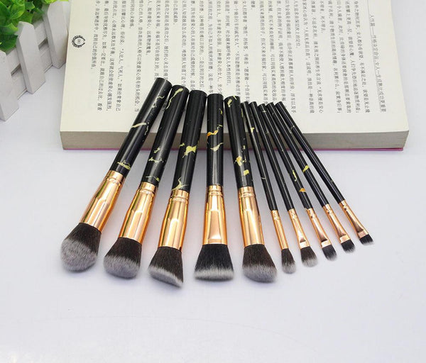 15 Marbled Design Makeup Brushes Set - Amazitshop