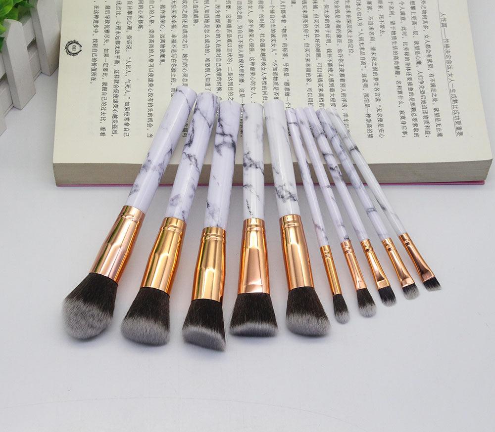 15 Marbled Design Makeup Brushes Set - Amazitshop