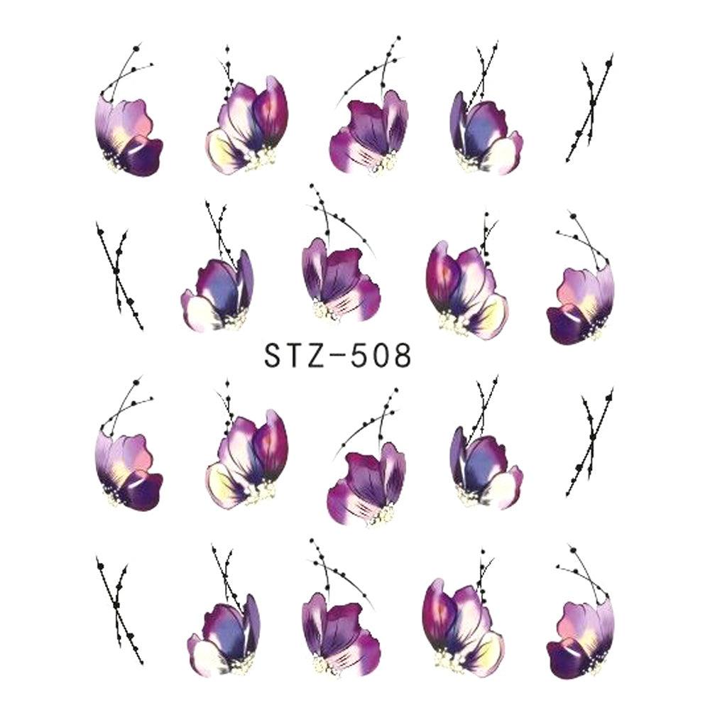 1pcs Nail Sticker Butterfly Flower Water Transfer Decal Sliders for Nail Art Decoration Tattoo Manicure Wraps Tools Tip JISTZ508 - Amazitshop