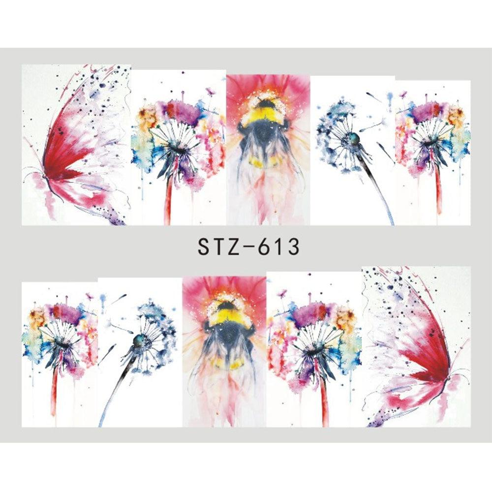 1pcs Nail Sticker Butterfly Flower Water Transfer Decal Sliders for Nail Art Decoration Tattoo Manicure Wraps Tools Tip JISTZ508 - Amazitshop