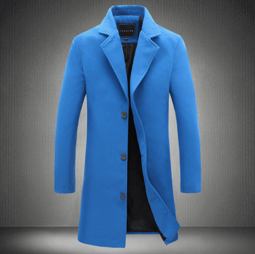 2023 Autumn And Winter New Men's Solid Color Casual Business Woolen Coats - Amazitshop
