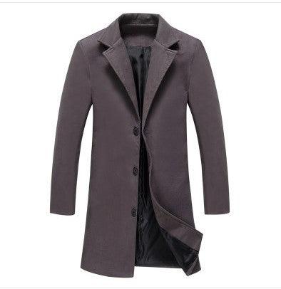 2023 Autumn And Winter New Men's Solid Color Casual Business Woolen Coats - Amazitshop