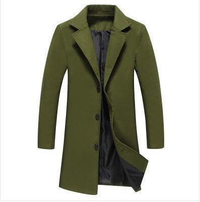 2023 Autumn And Winter New Men's Solid Color Casual Business Woolen Coats - Amazitshop