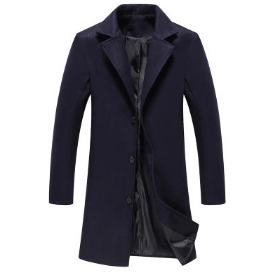 2023 Autumn And Winter New Men's Solid Color Casual Business Woolen Coats - Amazitshop