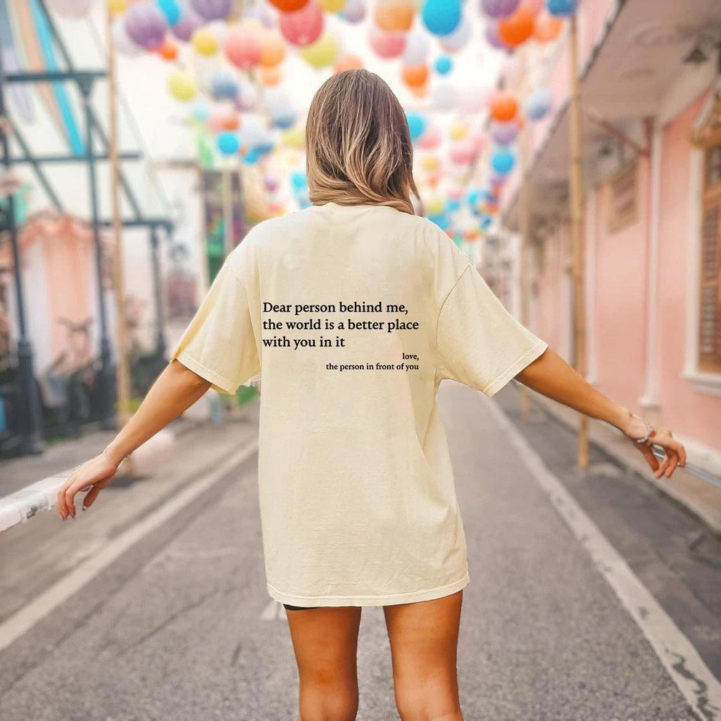 2023 New Fashion Womens Letter T-Shirt Round Neck Short Sleeve Slogan Tee Top - Amazitshop
