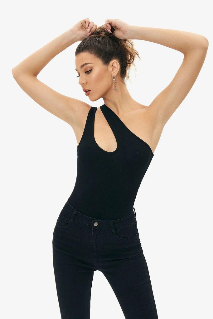 2023 Various - to - shoulder Hollow Solid Color Sleeveless Conjoined Top - Amazitshop