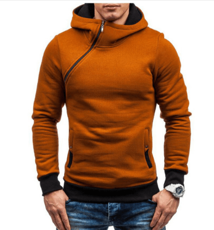 2024 Brand Hoodie Oblique Zipper Solid Color Hoodies Men Fashion Tracksuit Male Sweatshirt Hoody Mens - Amazitshop
