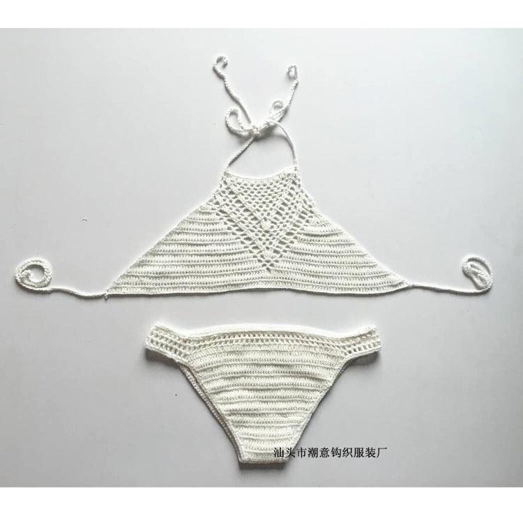 2024 Europe explosion hook hand woven suit sexy bikinis beach bikinis bra swim suit - Amazitshop