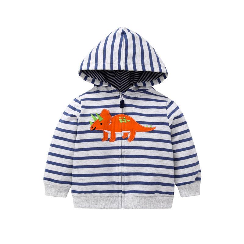 27Kid Toddlers Hoodies Boys Girls Spring Jacket Little Baby Infant Dinosuar Cartoon Hooded Kids Cute Boys Outwear Sweatshirt - Amazitshop