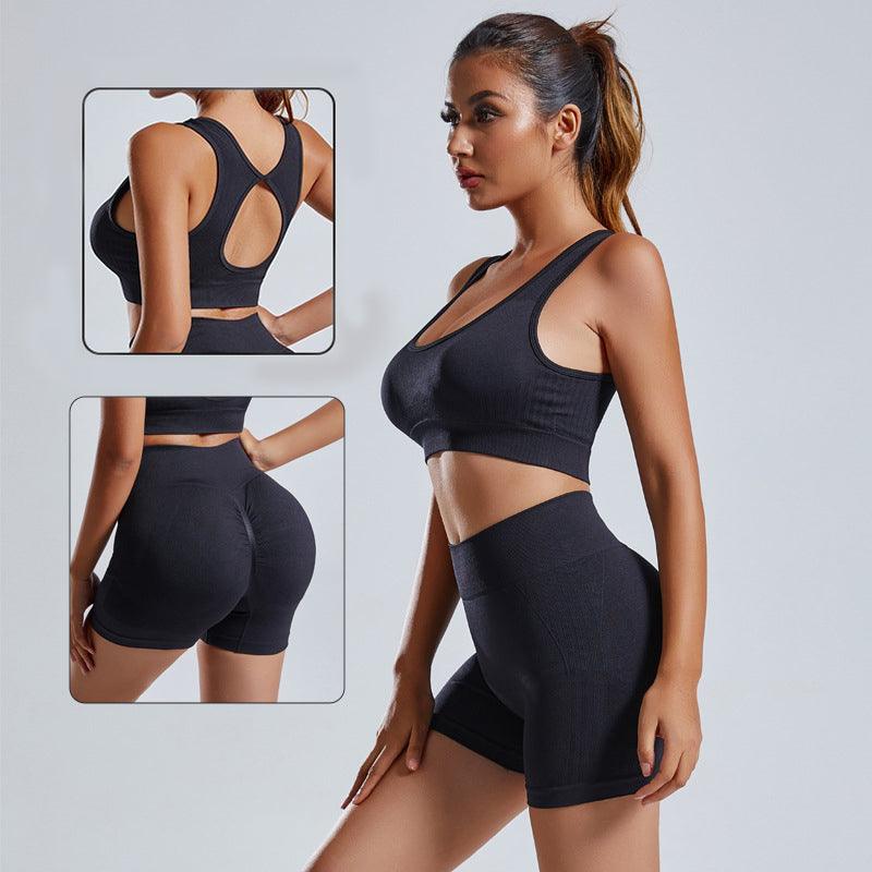 2pcs Yoga Set Women's Vest And Shorts Tracksuit Seamless Workout Sportswear Gym Clothing High Waist Leggings Fitness Sports Suits - Amazitshop