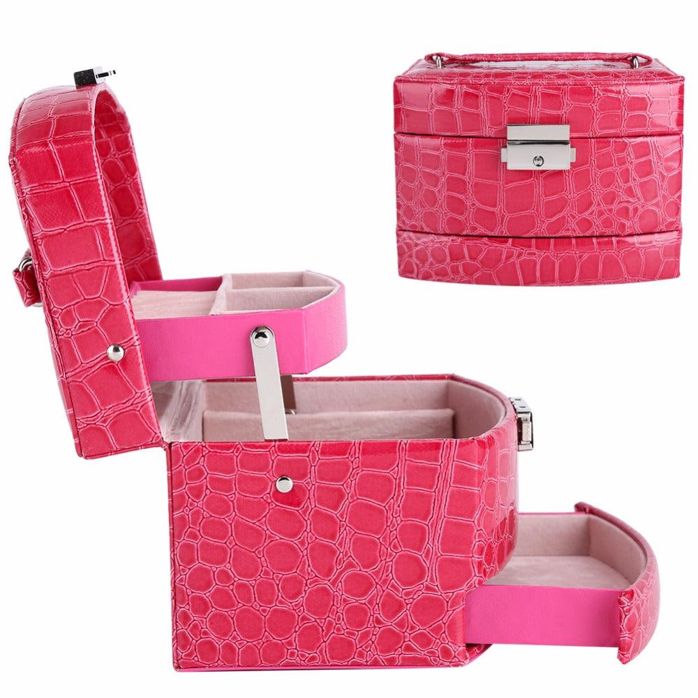 3 Layers Jewelry Boxes And Packaging Leather Makeup Organizer Storage Box Container Case Gift Box Women Cosmetic Casket - Amazitshop