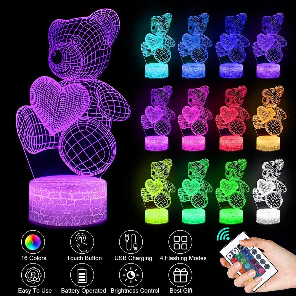 3D Lamp Acrylic USB LED Night Lights Neon Sign Lamp Xmas Christmas Decorations For Home Bedroom Birthday Decor Valentines Day Gifts - Amazitshop