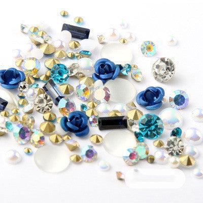 3D Nail Rhinestones Rose Jewelry Diamond DIY Gems Charming Mix Crystal Nail Art Decorations Gel Glitter Nail Accessories - Amazitshop