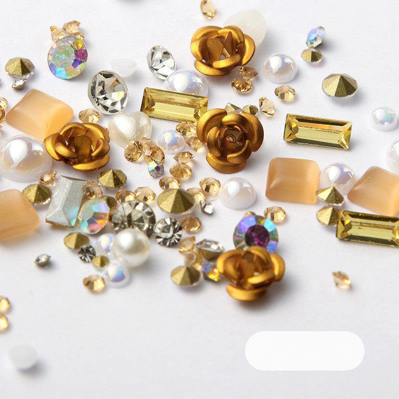 3D Nail Rhinestones Rose Jewelry Diamond DIY Gems Charming Mix Crystal Nail Art Decorations Gel Glitter Nail Accessories - Amazitshop