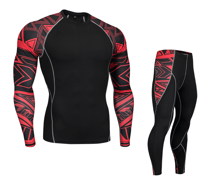 Men's Quick-drying Pants Basketball Stretch Running Outdoor Fitness Clothes Two-piece Set - amazitshop