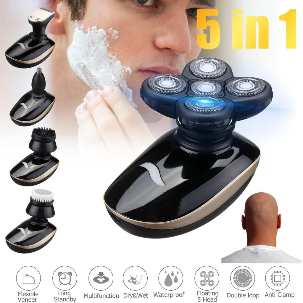 5 In 1 4D Rechargeable Bald Head Electric Shaver - Amazitshop