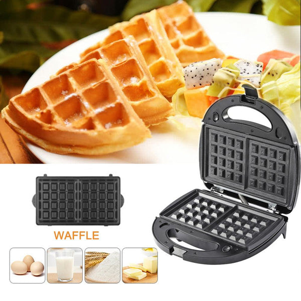 6 - in - 1 Waffle Maker EU Plug Sandwich Maker Grill Breakfast Maker Doughnut Cake Maker Compact Kitchen Dining Kitchen Accessories - Amazitshop