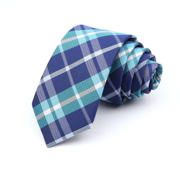 6cm Casual Ties For Men Skinny Tie Fashion Polyester Plaid - Amazitshop
