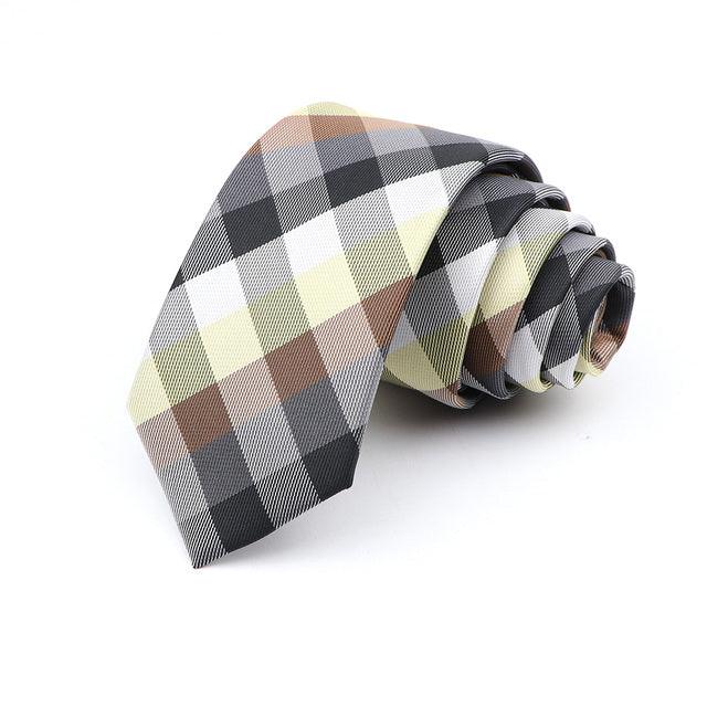6cm Casual Ties For Men Skinny Tie Fashion Polyester Plaid - Amazitshop