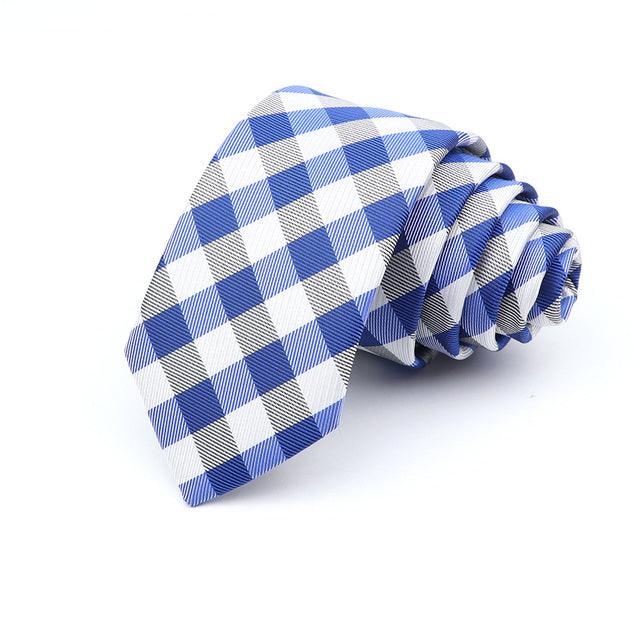 6cm Casual Ties For Men Skinny Tie Fashion Polyester Plaid - Amazitshop