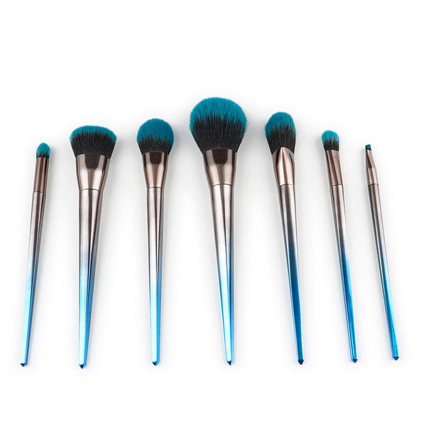 7 diamond makeup brushes blue black gradient - Amazitshop