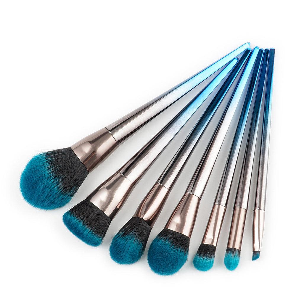 7 diamond makeup brushes blue black gradient - Amazitshop