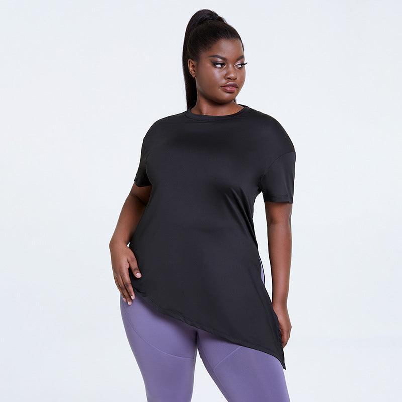 Activewear Workout Tops Women Side Split Back Yoga Shirt - Amazitshop