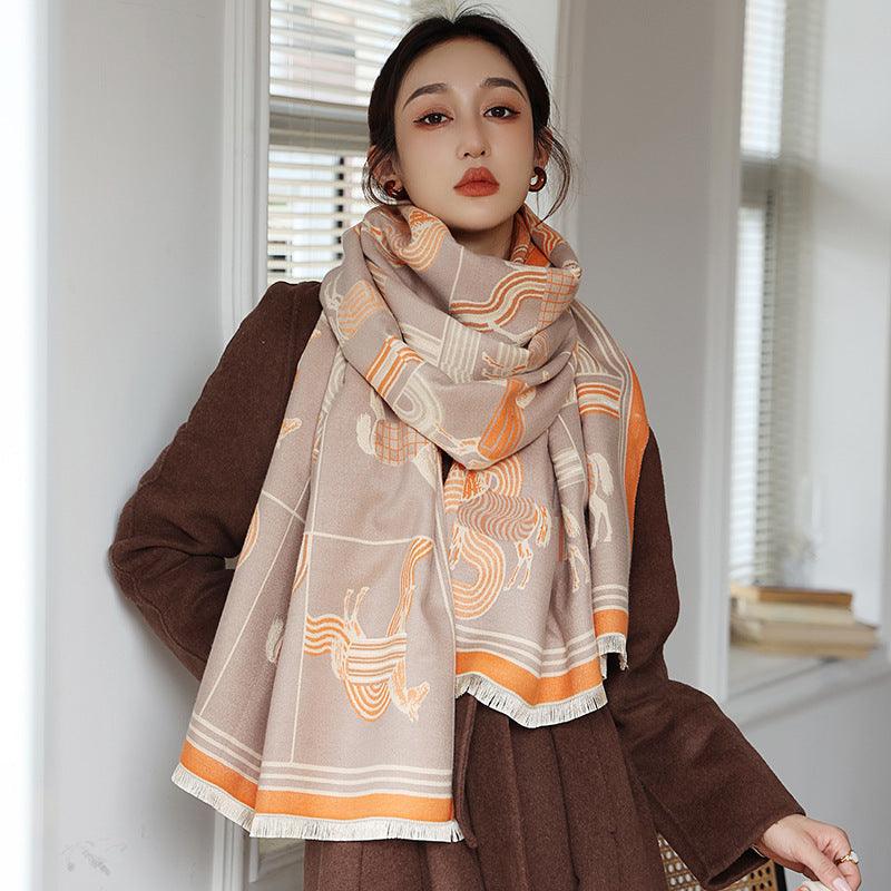 Air - conditioned Room Cashmere - like Talma Student Scarf Thickened Outer Wear - Amazitshop