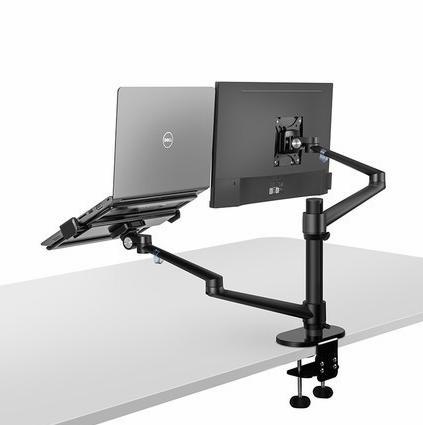 Aluminum Multifunction Ergonomics Desk Laptop Stand Monitor Desktop Holder Computer Full Motion With Column Bar - Amazitshop
