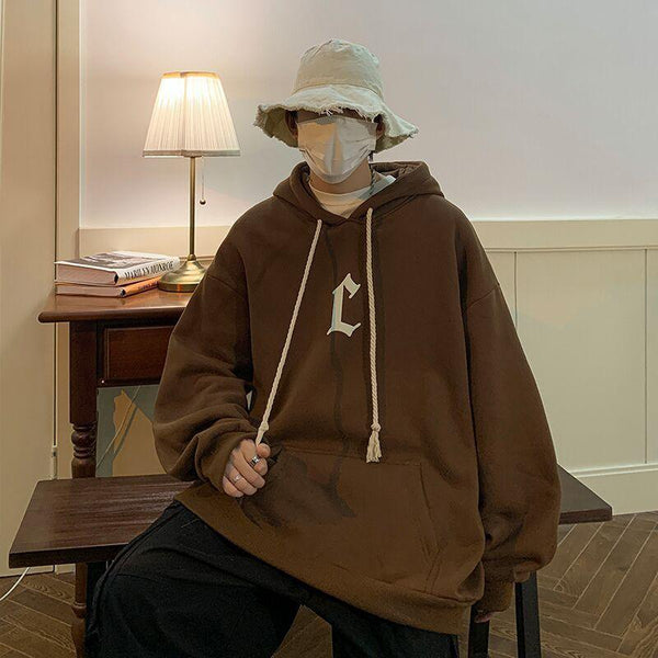 American Retro Sweater Hooded Oversized Loose Coat - Amazitshop