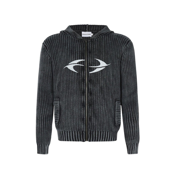 American Street Washed Distressed Printed Long - sleeved Hooded Sweater For Men And Women - Amazitshop