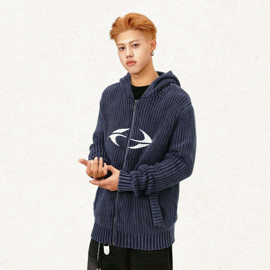 American Street Washed Distressed Printed Long - sleeved Hooded Sweater For Men And Women - Amazitshop