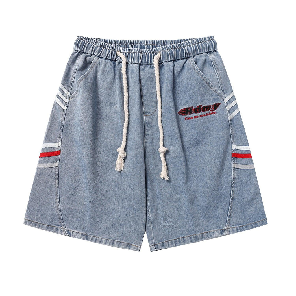 American Washed Design Sense Baggy Denim Shorts - Amazitshop