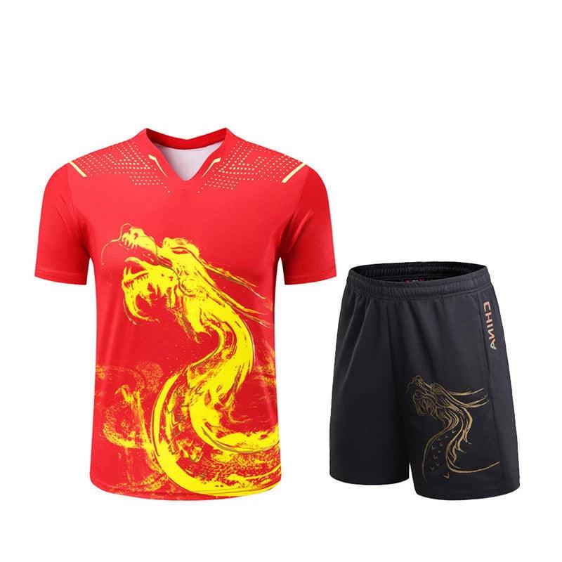 Aolong Clothing Group Purchase Quick - drying Badminton Clothing Suit Casual Men And Women Couple Sportswear Short Sleeve Table Tennis Wear Children - Amazitshop