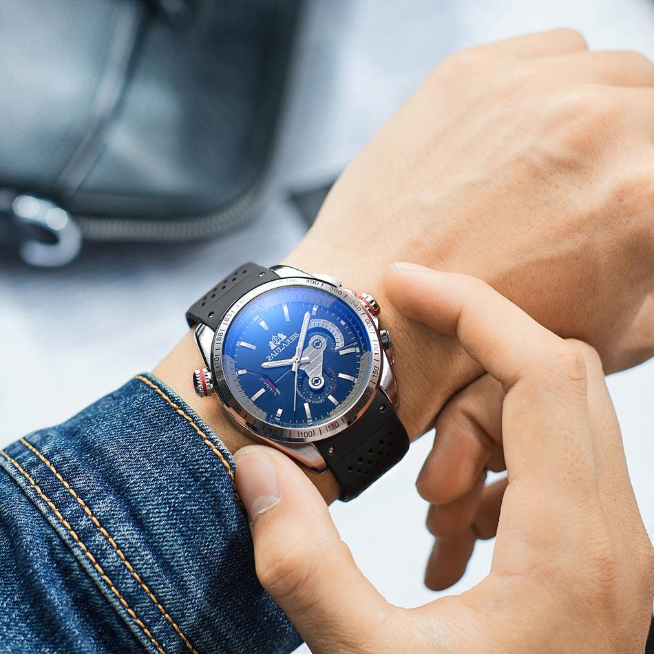 Automatic Mechanical Multifunctional Noctilucent Tape Classic Men's Watch - Amazitshop