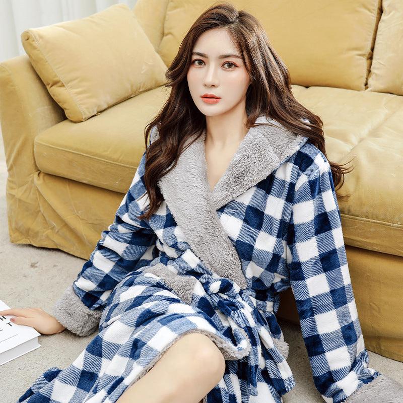 Autumn And Winter Bathrobes To Keep Warm Wholesale Nightgowns And Home Wear - Amazitshop