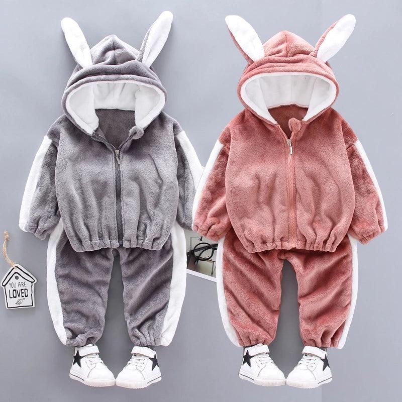 Autumn And Winter Children's Flannel Zipper Suit - Amazitshop