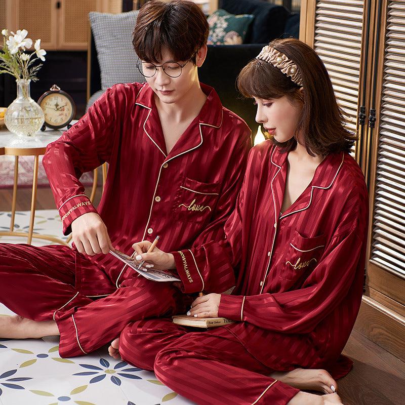 Autumn And Winter Couple Cardigan Newlywed Pajamas - Amazitshop