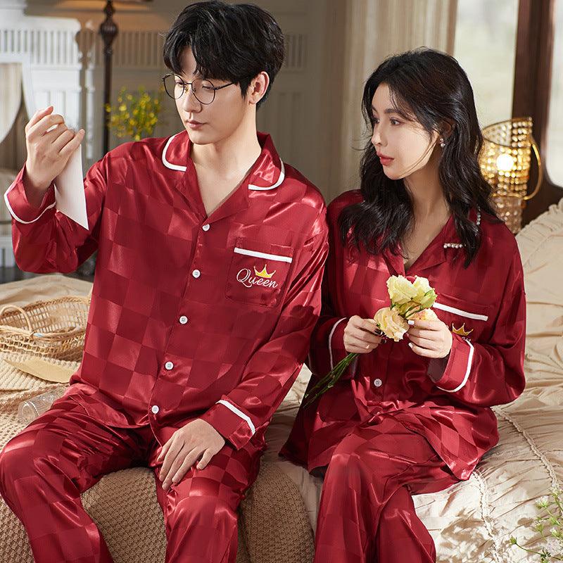 Autumn And Winter Couple Cardigan Newlywed Pajamas - Amazitshop