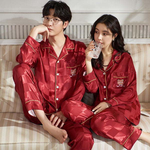Autumn And Winter Couple Cardigan Newlywed Pajamas - Amazitshop