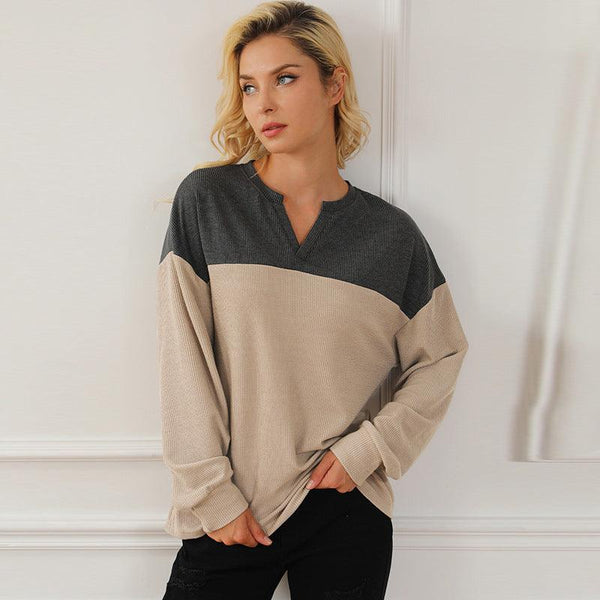 Autumn And Winter Long Sleeve V - neck Pullover European And American Sweater - Amazitshop